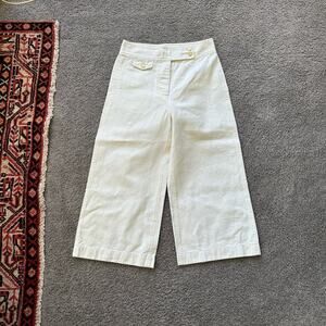 Veronica Beard Cream Wide Leg Culottes